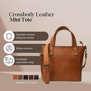 Mini sac fourre-tout compagnon de voyage de qualité supérieure fabriqué à la main avec sangle amovible en cuir pleine fleur Design et logo personnalisés - Product Image 2