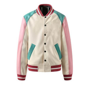 Vente en gros de blouson aviateur Letterman vert personnalisé à la mode pour hommes nouveau design de veste de broderie de baseball universitaire - Product Image 1