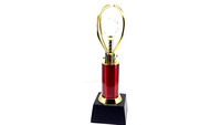 Trophée d'entreprise en métal et cristal très demandé - Gravure personnalisée portable pour événements d'entreprise et reconnaissance d'équipe