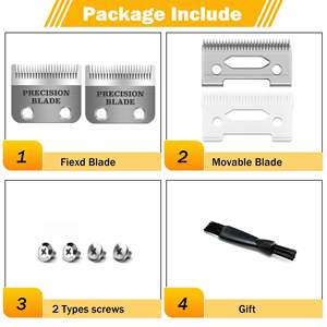 Lames de rechange en acier inoxydable de précision pour tondeuse à cheveux, usage professionnel, lot de 2, compatibles avec les tondeuses à cheveux domestiques - Product Image 4