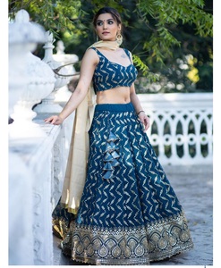 Lehngaha choli gorgette ผ้าไหมพิเศษสำหรับงานแต่งงาน - Product Image 1