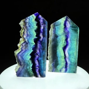 Fluorite arc-en-ciel naturelle brute, pointe en vrac, fluorite polie, <span class=keywords><strong>tour</strong></span> <span class=keywords><strong>de</strong></span> haute qualité, pierre précieuse, baguette pour boutique <span class=keywords><strong>de</strong></span> cristal, cadeau, entreprise - Product Image 2