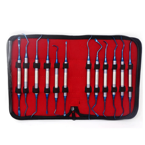 Ensemble d'instruments chirurgicaux dentaires en titane de 12 pièces avec remplissage composite à poignée creuse Manuel bleu à double extrémité et source d'alimentation - Product Image 6
