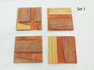 Fusion Coasters Wood & Epoxy Resin Pieces Coasters Mats & Pads Natural Wood and Marble Mango coaster Made in India Exporter SCI - Product Image 6