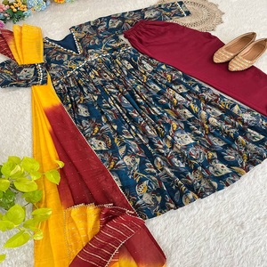 ชุดผ้า Anarkali Kurti งานปักผ้าไหมวิสคอสจากนักออกแบบล่าสุด - Product Image 1