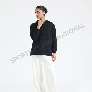 Sudadera con Capucha Profesional Personalizada, 100% Algodón, Felpa, Bordado Sólido, Transpirable, Antiencogimiento, Ecológica, Informal para Mujer - Product Image 2