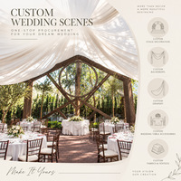 Décorations de plafond de mariage sur mesure de haute qualité, draperies de plafond, décorations de toile de fond de mariage, décorations de table de mariage
