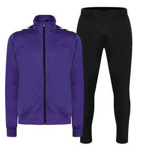 Ensemble de jogging d'hiver XXL personnalisé pour hommes 100% survêtement à fermeture éclair en polyester avec sweat à capuche respirant rayures latérales imprimé logo grande taille - Product Image 1