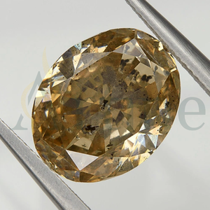 ห้องทดลองสร้างขึ้นโดยผ่านการรับรองเพชรที่ได้รับการรับรองว่าเป็นวงรีสีเหลืองเข้ม - Product Image 1