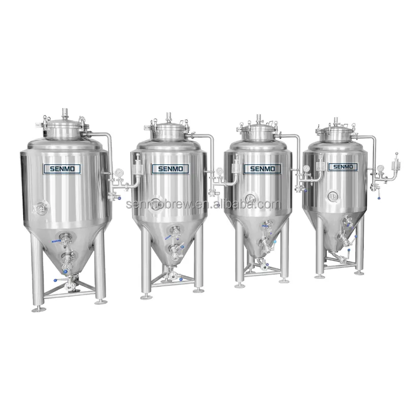 Tanques de fermentação jaqueta, equipamento de fermentação de cerveja com válvulas de amostra e pressão