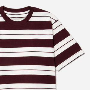 T-shirt pour homme tendance, simple, à rayures, manches courtes, streetwear, col rond, t-shirt pour homme, 100% coton, t-shirts pour homme, haut - Product Image 6