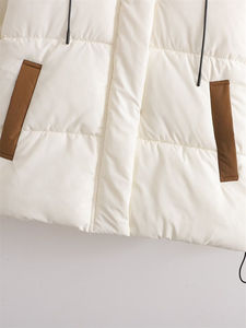 Veste matelassée réversible en tricot pour femme, style tendance, haute qualité, sur mesure, manches longues, col à capuche, imperméable - Product Image 4