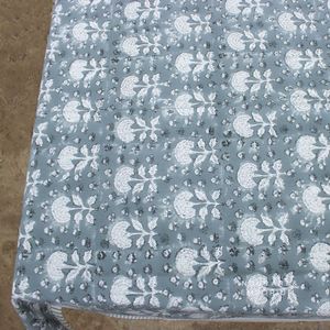 Couverture de table imprimée Hand Block avec des motifs culturels Nappe en toile de coton à fleurs indiennes 6 places et 8 places - Product Image 6