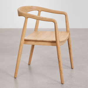 Chaise de salle à manger en bois de teck moderne finition de couleur naturelle pour la cuisine à domicile et le restaurant - Product Image 3