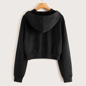 Sudadera con Capucha Casual de Invierno para Mujer, Ligera, de Poliéster/Algodón, Tejido de Punto, Mangas Largas Estampadas, Cuello con Capucha, Corta - Product Image 2