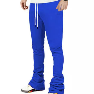 Promoción, pantalones y pantalones para hombre, pantalones de chándal con cordón para hombre, pantalones de chándal acampanados de pierna ancha holgados de peso pesado para hombre - Product Image 3