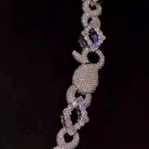 Luxury <b>Iced</b> <b>Out</b> Moissanite <b>Chain</b> with Rhodium Plated Orthodox Hip Hop Jewelry for Gift & Party Occasions VVS Shine - Product Image 1