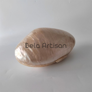 High Profile Best Quality Womens <b>White</b> Glitter Rhinestone Resin Mother of Pearl Resin <b>Clutch</b>: Bronze Evening <b>Bag</b> with Gold Chain - Product Image 1