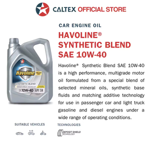 น้ำมันเครื่อง10W-40 SAE SN น้ำมันสังเคราะห์จาก havoline แคลเท็กซ์พลาสติก4L (14กก.) ประสิทธิภาพสูงสำหรับรถยนต์ - Product Image 2