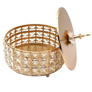 Attractive Vintage Look Sugar and Tea Storage Pots and Jars With Aluminum Cast Top and Bottom Gold Color Canister at Low Price - Product Image 5