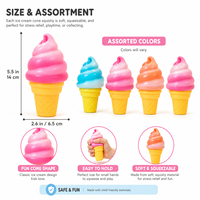 Juguete Sensorial Antiestrés Personalizado con Aroma a Cono de Helado, Juguete Blandito Elástico de Ascenso Lento con Caja Expositora para Mostrador