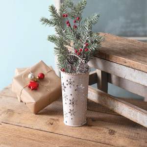 <b>Christmas</b> metal bucket perfect for holiday floral arrangement <b>decoration</b> and <b>Christmas</b> event <b>table</b> decor purpose - Product Image 1