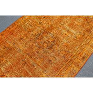 Tapis turc 3,7 x 6,6 pieds, tapis vintage, tapis à imprimé animalier orange - Product Image 5