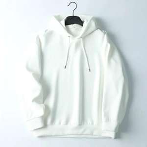 Sweat-shirts décontractés à manches longues en molleton français de haute qualité, blanc, avec logo personnalisé sur le devant, 100% coton, poche, hiver - Product Image 5