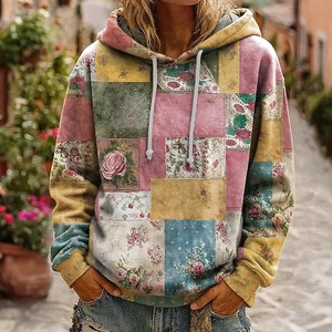 Sudadera con Capucha de Algodón Oversize de Alta Calidad con Estampado 3D y Pedrería, Diseño de Red, para Invierno, de Fabricantes, Mercancía en Stock, Estilo Pullover - Product Image 5