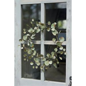 Guirlande rustique en fer vert trèfle, décoration murale artificielle en fleurs, ornement suspendu pour intérieur/extérieur, décoration de jardin, vente en gros - Product Image 3