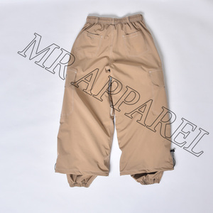 Pantalones de nieve beige para exteriores con bolsillos blancos con cremallera Forro polar cálido y parte inferior elástica - Product Image 6