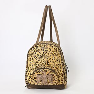 Mochila de Cuero con Estampado de Leopardo para Mujer, Mochila de Viaje Ligera - Product Image 1