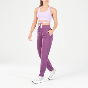 Pantalones Deportivos de Mujer con Diseño de Logotipo Personalizado, Pantalones de Yoga de Cintura Alta de Algodón Personalizados para Mujer - Product Image 1