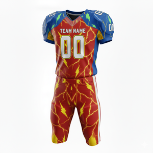 Ensemble de maillot et short de football américain personnalisable 100% polyester respirant avec position du logo sur le devant - Product Image 5