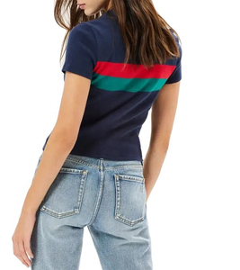 Camiseta Corta de Manga Larga para Mujer, Estilo Polo, Personalizable, Lisa, Ecológica - Product Image 4