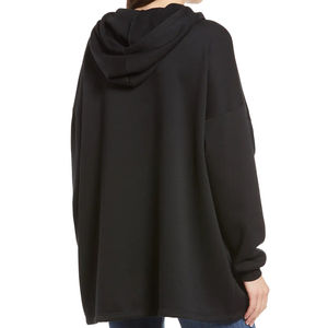 Custom Printed Knitted Hooded Crop Top <b>Hoodies</b> Oversize Long Sleeves Trendy Women's Soft Cotton Fleece Wholesale - Product Image 5