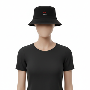 Chapeau Bob Unisexe Tendance en Coton avec Broderie Cerise Noire et Imprimé Fruits – Casquette de Pêcheur Esthétique et Mode pour l'Été - Product Image 2