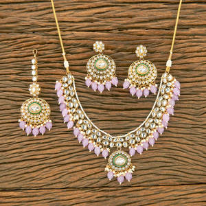 ขายส่งเครื่องประดับประดิษฐ์ของชุดสร้อยคอลูกปัดสไตล์อินโดตะวันตก Kundan พร้อมการชุบทอง - Product Image 5