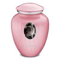 Urne funéraire pour animaux en émail rose de dernière génération, fournitures funéraires pour animaux, urne funéraire en métal pour cendres, fabrication sur mesure