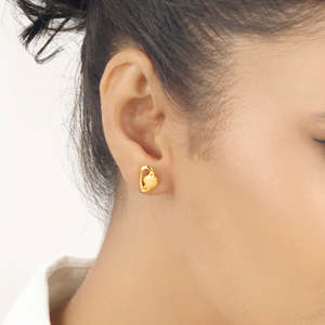 Titanium <b>Pearl</b> & <b>Diamond</b> Heart Stud <b>Earrings</b>-Trendy Party Jewelry Gift - Product Image 2
