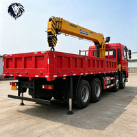 Camion grue Dongfeng 8x4 avec cabine de commande, grue à flèche droite pour travaux de levage en construction