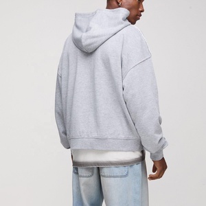 Luxe uni 600gsm épais coton lourd 100% mélange français éponge hiver unisexe recadrée Double fermeture éclair sweat à capuche zippé personnalisé - Product Image 2