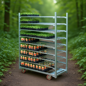 Heavy Duty Folding Wire Mesh Trolley 1430-500kg Capacity Four-Wheel PP Plastic OEM - Product Image 3