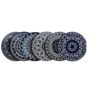 Sous-verres de thé en marbre blanc de forme ronde avec support en métal Ensemble de 4 avec taille et couleur personnalisées - Product Image 3