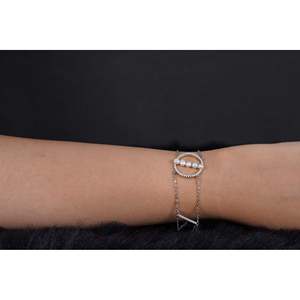 NOVAMART Fine SILVERINGS 925 STERLING CIRCLE of LIFE BANGLE Elegant <b>Silver</b> <b>Bracelet</b> with Crystal Accents Wholesale Export - Product Image 1