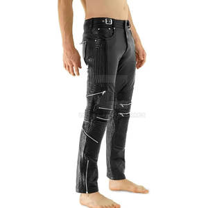 Pantalones de Cuero para Hombre, Casuales de Invierno, Cintura Media, Ligeros, Transpirables, con Logotipo Personalizado, Oscuros, de Alta Calidad para Exteriores - Product Image 2