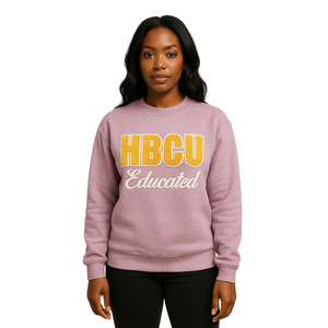 Hbcu เสื้อสเวตเตอร์คอกลมลายดอกลาเวนเดอร์มีการศึกษาปักโลโก้ได้ตามต้องการ - Product Image 1