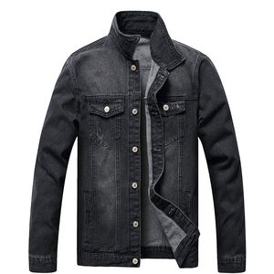 Wholesale <b>Men</b> Jeans Breathable Casual Solid Color Single Breasted Jeans <b>Jacket</b> <b>Men</b> <b>Slim</b> <b>Fit</b> Cotton Outwear <b>Jackets</b> - Product Image 1
