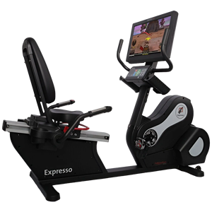 Vélo de fitness incliné HD Expresso remis à neuf avec transmission par courroie pour l'entraînement cardio en position assise et l'entraînement d'endurance – Équipement de fitness d'intérieur - Product Image 5