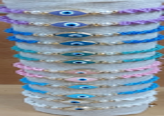 DAFNI BIG PAZAR Bracelets de mode en macramé perlé avec protection contre le mauvais œil, bijoux inaltérables en pierres précieuses pour les quatre saisons - Product Image 6